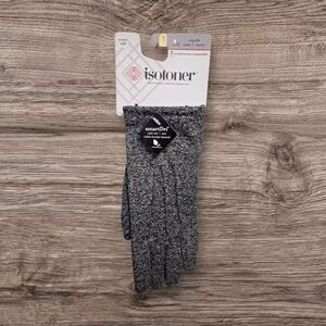 Isotoner Women's SmartDri Black and Gray Gloves